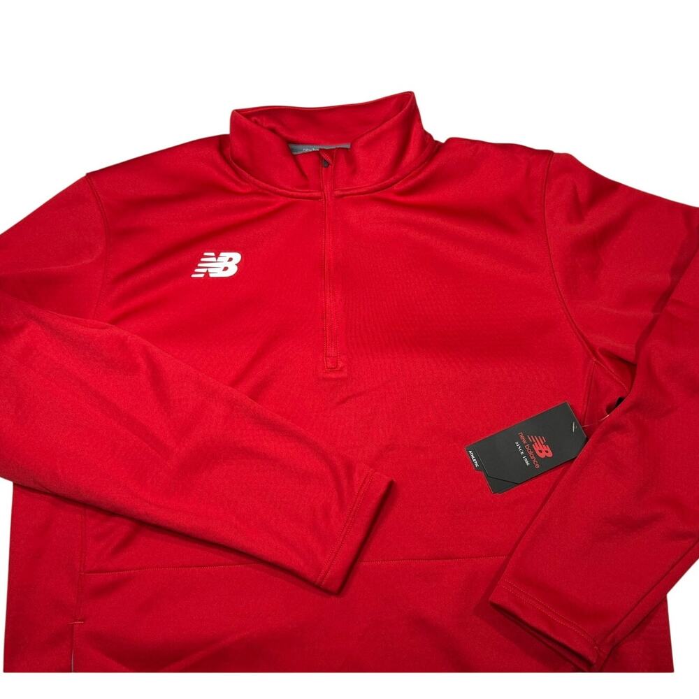 New Balance Red long sleeve quarter zip sweater pull over Men's size XL